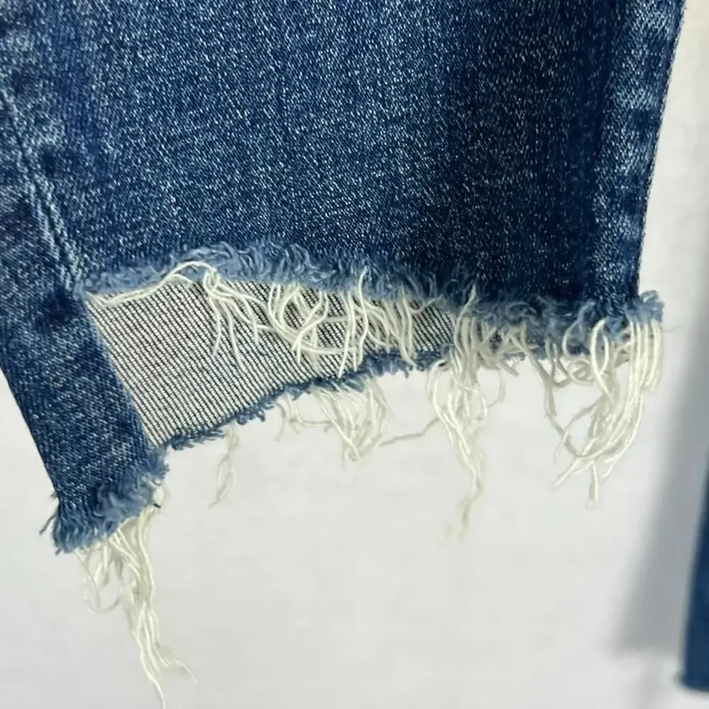 Mother Women's Size 27 The Looker Ankle Step Fray Jeans Can’t Leave It Alone